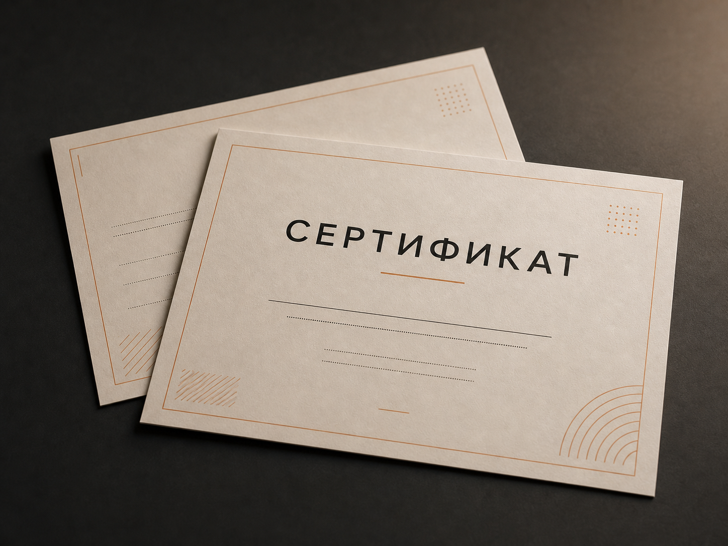 Иллюстративная серия печатных сертификатов