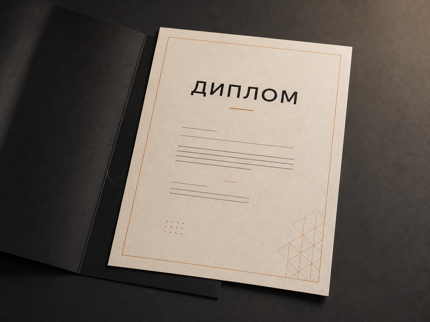 Иллюстративный печатный диплом в презентационной папке